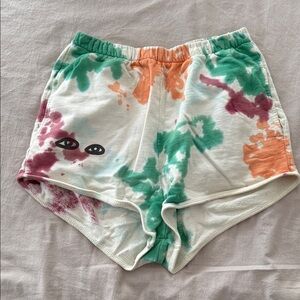 Clare V. Vibrant Tie-Dye Shorts with Pocket